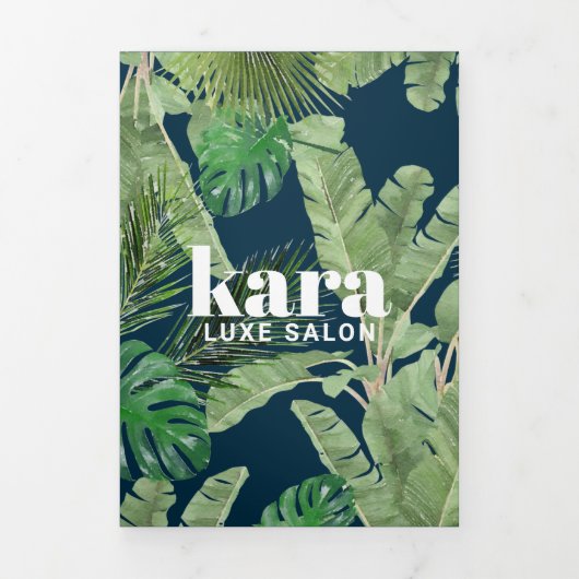 Tropical Modern Salon Designer Navy Broschüre (Cover)