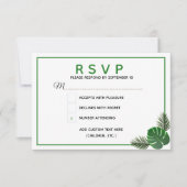 Tropical Modern Wedding RSVP Card Karte (Vorderseite)
