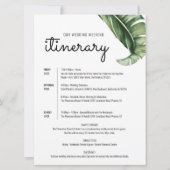 Tropical Modern Wedding Welcome Letter & Tour Einladung (Rückseite)