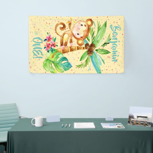 Tropical Monkee Boy Birthday Banner (Messeveranstaltung)