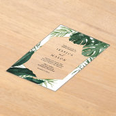 Tropical Monstera Akryllische Hochzeitseinladung Acryleinladungen (Ablage )