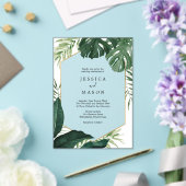 Tropical Monstera Akryllische Hochzeitseinladung Acryleinladungen (In Situ (Hochzeit))