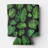 Tropical Monstera Aquarellbilder grün Dosenkühler (Rückseite)