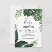Tropical Monstera Baby Shower Einladungskarte Einladung (Vorderseite)
