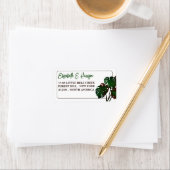 Tropical Monstera Beach Wedding Adressaufkleber (Insitu)