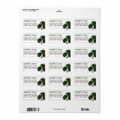 Tropical Monstera Beach Wedding Adressaufkleber (Vorne)