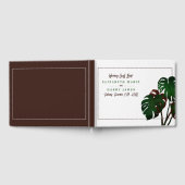 Tropical Monstera Beach Wedding Gästebuch (Voll)