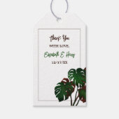 Tropical Monstera Beach Wedding Geschenkanhänger (Vorderseite)
