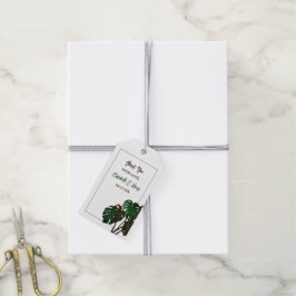 Tropical Monstera Beach Wedding Geschenkanhänger