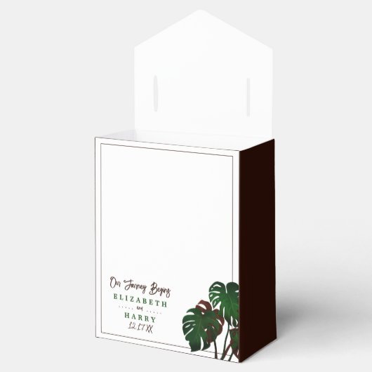 Tropical Monstera Beach Wedding Geschenkschachtel (Geöffnet)