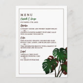 Tropical Monstera Beach Wedding Menükarte (Vorderseite)