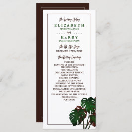 Tropical Monstera Beach Wedding Programm