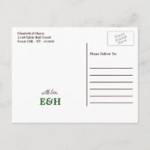 Tropical Monstera Beach Wedding Save the Date Ankündigungspostkarte (Rückseite)