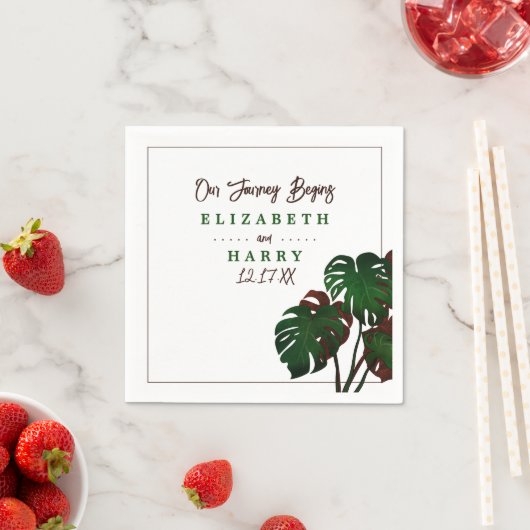 Tropical Monstera Beach Wedding Serviette (Beispiel)
