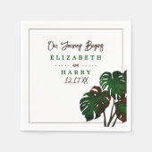 Tropical Monstera Beach Wedding Serviette (Vorderseite)