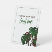 Tropical Monstera Beach Wedding Sockelschild (Vorderseite)