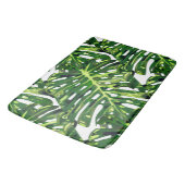 Tropical Monstera Blätter Badematte (Schrägansicht)