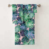Tropical Monstera Blätter Badetuch Set (Insitu)