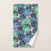 Tropical Monstera Blätter Badetuch Set (Handtuch)