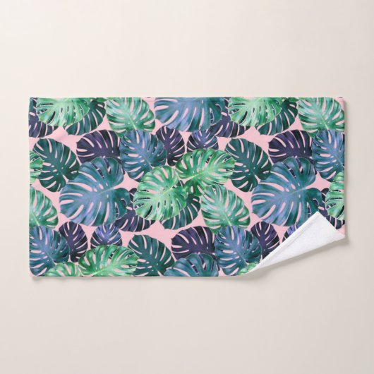 Tropical Monstera Blätter Badetuch Set (Handtuch)