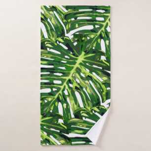 Tropical Monstera Blätter Badhandtuch Set