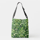 Tropical Monstera Blätter Crossbody Bag Tragetaschen Mit Langen Trägern (Rückseite)