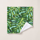 Tropical Monstera Blätter - Exotic Badhandtuch Set (Waschlappen)