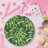 Tropical Monstera Blätter - Exotic Pappteller (Party)