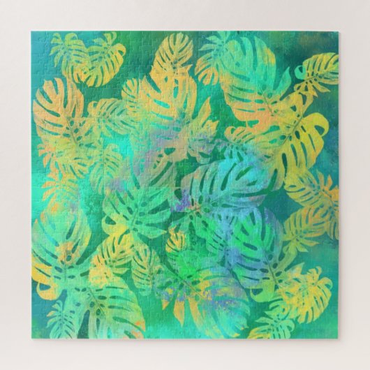 Tropical Monstera Blätter - Exotic Puzzle (Vertikal)