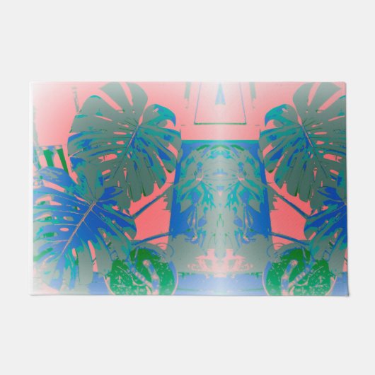 Tropical Monstera Blätter Fußmatte (Vorderseite)