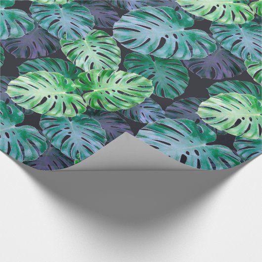 Tropical Monstera Blätter Geschenkpapier (Ecke)