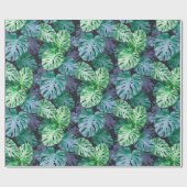 Tropical Monstera Blätter Geschenkpapier (Flach)