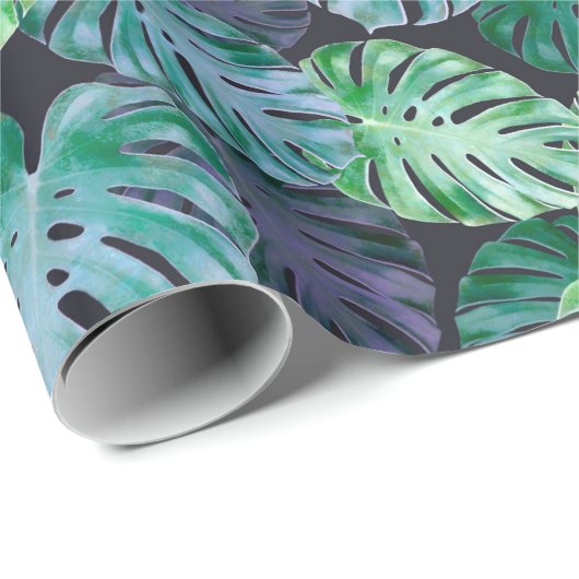 Tropical Monstera Blätter Geschenkpapier (Rolleneckpunkt)