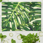 Tropical Monstera Blätter Geschirrtuch (Gefaltet)