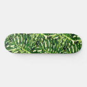 Tropical Monstera Blätter - Grüne Reise Skateboard (Horizontal)