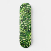 Tropical Monstera Blätter - Grüne Reise Skateboard (Vorderseite)