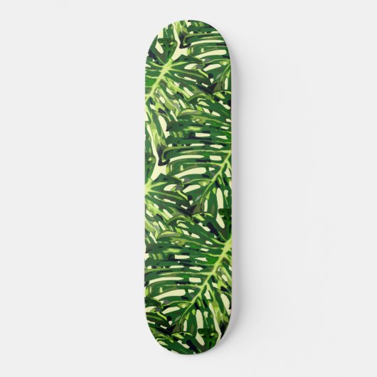 Tropical Monstera Blätter - Grüne Reise Skateboard (Vorderseite)