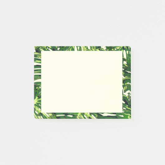 Tropical Monstera Blätter - Grünflächen Post-it Klebezettel (Vorderseite)