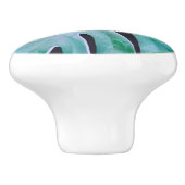 Tropical Monstera Blätter Keramikknauf (Seitenansicht)