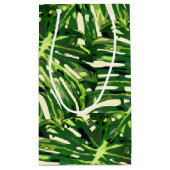 Tropical Monstera Blätter Kleine Geschenktüte (Rückseite)