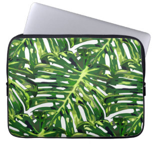 Tropical Monstera Blätter Laptop Schlucken Ihre Fa Laptopschutzhülle