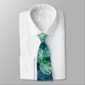 Tropical Monstera Blätter Neck Tie Krawatte (Gebunden)
