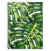 Tropical Monstera Blätter Notebook - Grün Notizblock (Vorderseite)