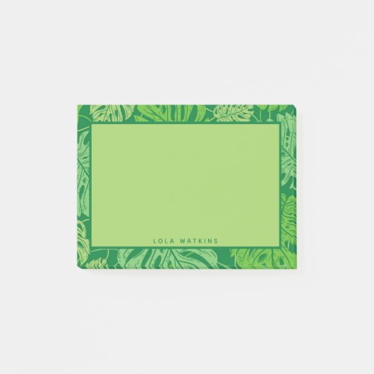 Tropical Monstera Blätter Post-it Klebezettel (Vorderseite)