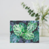 Tropical Monstera Blätter Postkarte (Stehend Vorderseite)