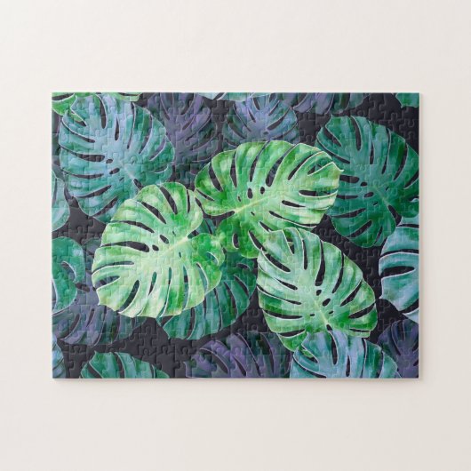 Tropical Monstera Blätter Puzzle (Horizontal)