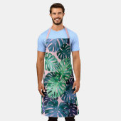 Tropical Monstera Blätter Schürze (Getragen)