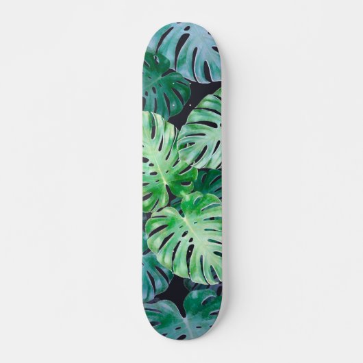 Tropical Monstera Blätter Skateboard (Vorne)