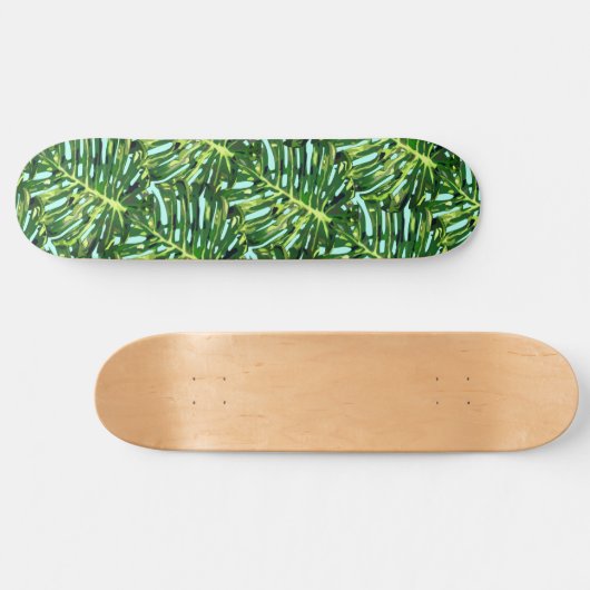Tropical Monstera Blätter Skateboard - Exotic (Horizontal)