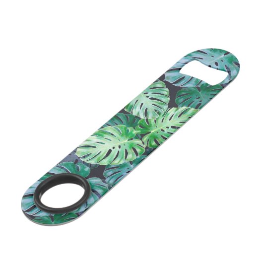 Tropical Monstera Blätter Speed Flaschenöffner (Rückseite Schrägansicht)